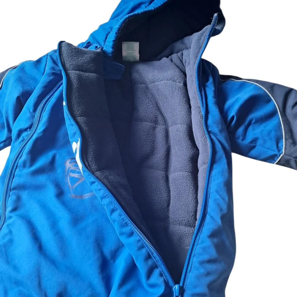 Okie Dokie Full Snowsuit 18 Months Blue With Football Theme and Blue Hat‎